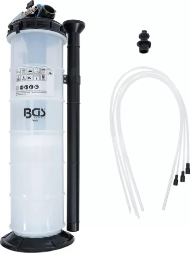 BGS technic Folyadékleszívó vákuumpumpa kézi és pneumatikus működéssel, 10 liter, 5 részes (BGS 74667)