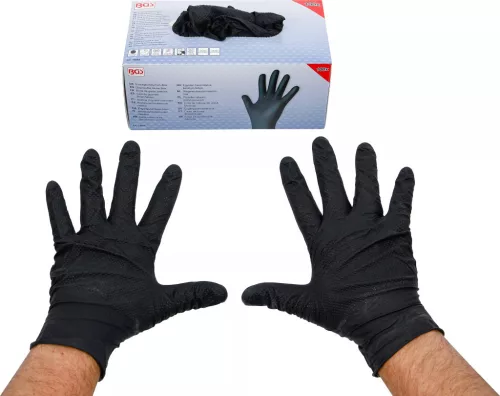 BGS technic Egyszer használatos kesztyű doboz | nitril | extra tapadás | L méret | 100 db (74669)