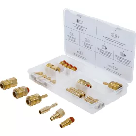   BGS technic Pneumatikus gyorscsatlakozó és csatlakozódugó készlet 1/4” BSP, sárgaréz, 21 részes (BGS 74675)