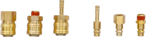 BGS technic Pneumatikus gyorscsatlakozó és csatlakozódugó készlet 1/4” BSP, sárgaréz, 21 részes (BGS 74675)