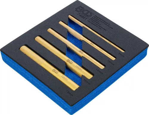 BGS technic Sárgaréz kiütő készlet műhelykocsi betétben, 6–19 mm, 5 részes (74681)