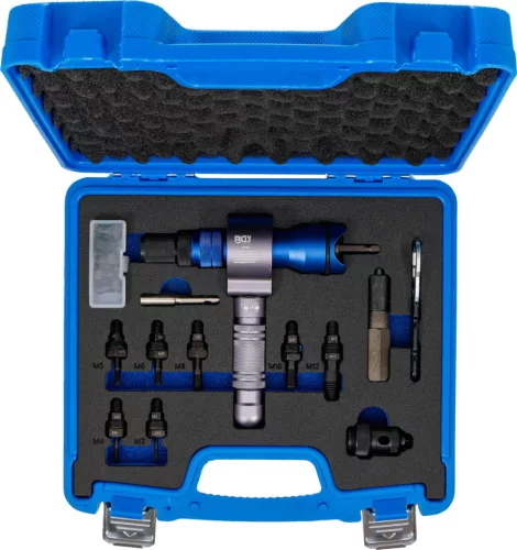 BGS technic Szegecsanya- és popszegecs behúzó adapter fúrógéphez, M3–M12 / Ø2,4–6,4 mm (BGS 74690)