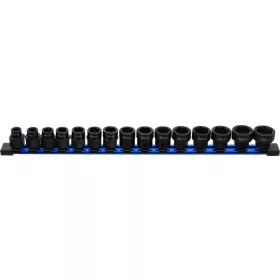   BGS technic Dugókulcs készlet ütvecsavarozóhoz, extra rövid, 1/2", 10–24 mm, 15 részes, CrMo (BGS 74700)