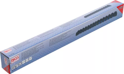 BGS technic Dugókulcs készlet ütvecsavarozóhoz, extra rövid, 1/2", 10–24 mm, 15 részes, CrMo (BGS 74700)