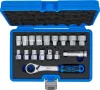 BGS technic Dugókulcs készlet átmenő racsnival, Gear Lock többprofilos fejekkel, 10–24 mm, 17 részes (BGS 74712)