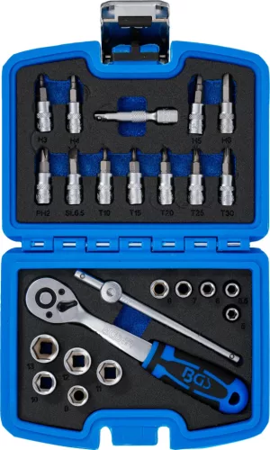 BGS technic Dugókulcs és Bit készlet | 6,3 mm (1/4") | 24 darabos (74713)