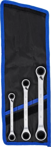 BGS technic Kétoldalas racsnis csillagkulcs készlet 8–19 mm, 72 fogas, 3 részes (BGS 74718)