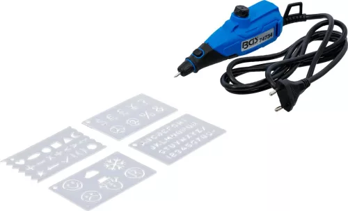 BGS technic Gravírozógép 13 W, 230 V, keményfém heggyel és sablonokkal (BGS 74734)