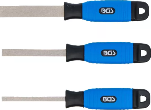 BGS technic Rugalmas gyémántreszelő készlet elektromos csatlakozók tisztításához, extra vékony, 3 részes (BGS 74737)