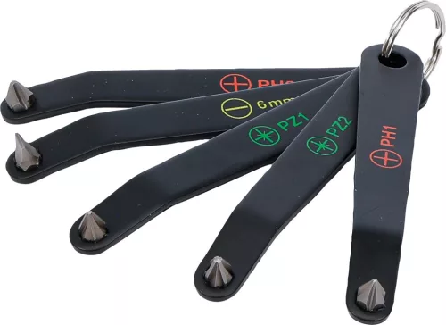 BGS technic Extra lapos csavarhúzó bit készlet szűk helyekhez, PH / PZ és lapos profilokkal, 5 részes (BGS 74769)