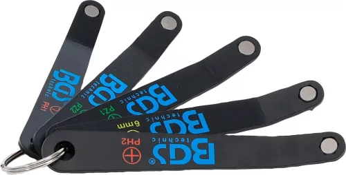 BGS technic Extra lapos csavarhúzó bit készlet szűk helyekhez, PH / PZ és lapos profilokkal, 5 részes (BGS 74769)