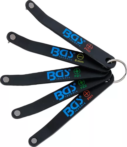 BGS technic Extra lapos csavarhúzó bit készlet szűk helyekhez, PH / PZ és lapos profilokkal, 5 részes (BGS 74769)
