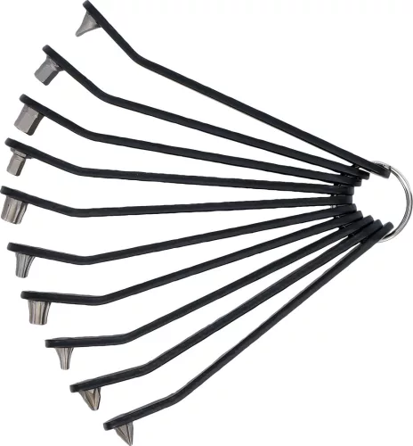 BGS technic Extra lapos csavarhúzó bit készlet szűk helyekhez, Torx, PZ, lapos és imbusz profilokkal, 10 részes (BGS 74770)