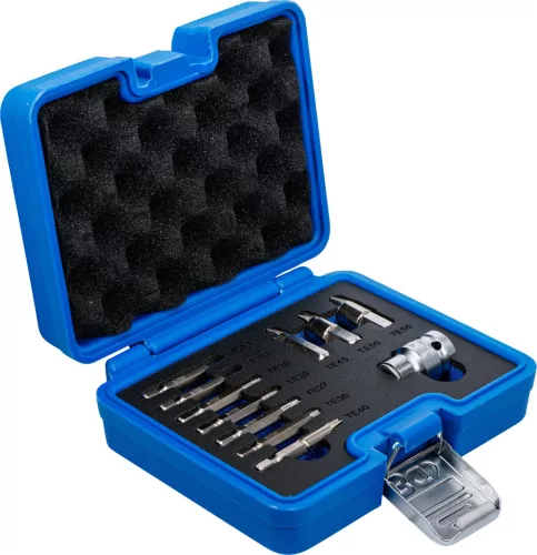 BGS technic Csavarkiszedő készlet sérült Torx / T-profilú csavarokhoz, T10–T55, 11 részes (BGS 74785)