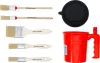 BGS DIY Lapos / gyűrűs ecsetkészlet | festékvödrös | 6 darabos (76500)