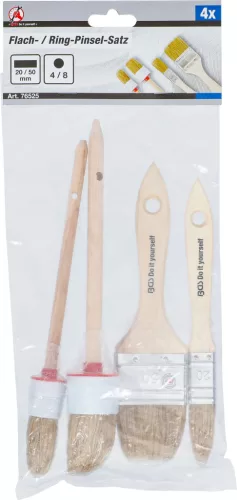 BGS DIY Lapos / gyűrűs ecsetkészlet | 4 darabos (76525)