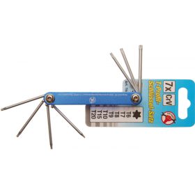   BGS DIY 7 részes Torx összecsukható kulcs készlet, T6 - T20 (BGS 7848)