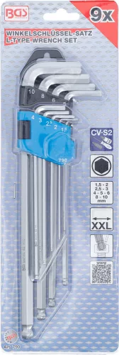 BGS technic 9 részes Imbuszkulcs készlet, extra hosszú 1,5-10mm (BGS 790)