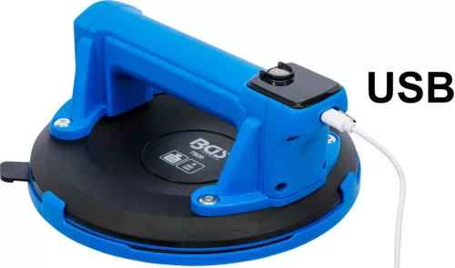 BGS technic Üvegemelő akkus, 150 kg, Ø 200 mm, automatikus vákuumpumpával, 1,3 Ah akkuval, USB töltés (BGS 7926)