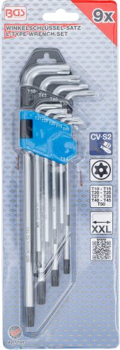 BGS technic 9 részes biztonsági Torx kulcs készlet, fúrt, T10-T50 (BGS 794)
