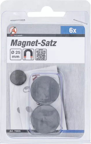 BGS DIY Kerámia mágnes készlet (ferrit mágnes) | Ø 25 mm | 8 darabos (BGS 79905)