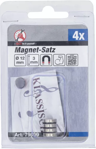 BGS DIY Mágneskészlet | extra erős | Ø 12 mm | 4 darabos (BGS 79909)