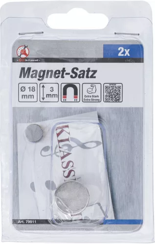 BGS DIY Mágneskészlet | extra erős | Ø 18 mm | 2 darabos (BGS 79911)