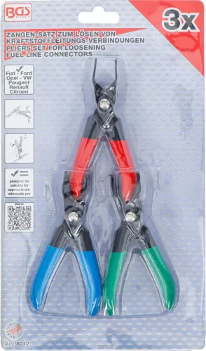 BGS technic 3 részes fogó készlet üzemanyagcső csatlakozók lazításhoz (BGS 8012)