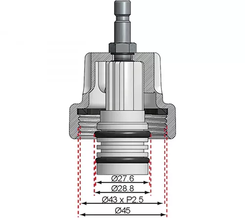 BGS technic #16 adapter: Mercedes A-Class, a BGS 8027 / BGS 8098 radiátor nyomásellenőrző készlethez (BGS 8027-16)