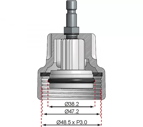 BGS technic #18 adapter: VW Sharan 1.8T / 2.8, a BGS 8027 / BGS 8098 radiátor nyomásellenőrző készlethez (BGS 8027-18)