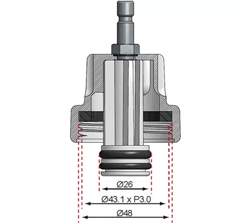 BGS technic #7 adapter: Renault, Saab és más típusok, a BGS 8027 / BGS 8098 radiátor nyomásellenőrző készlethez (BGS 8027-7)