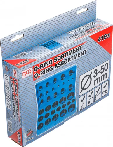 BGS technic O-gyűrű készlet , 419 részes, 3-50mm (BGS 8045)