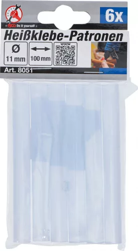 BGS DIY 6 darab ragasztórúd, 11x100 mm, a BGS 8050 ragasztópisztolyhoz (BGS 8051)