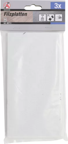 BGS DIY Filc alátét készlet | szögletes | fehér | 100 x 200 mm | 3 darabos (BGS 80711)