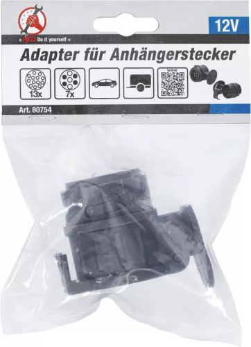 BGS DIY Utánfutó dugó átalakító adapter 13-ról 7 polusúra (BGS 80754)