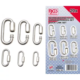   BGS technic Menetes karabiner készlet, 20 részes (BGS 8078)