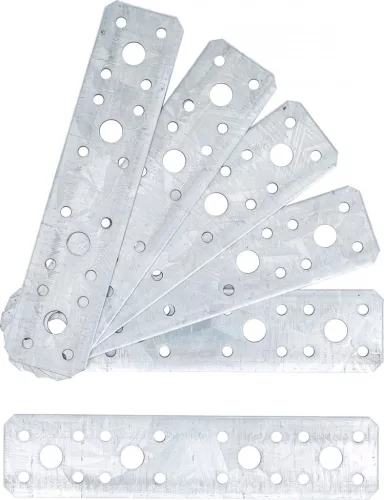 BGS DIY lapos összekötő konzol készlet, 180 x 40 x 2 mm, 6 darabos (BGS 80791)