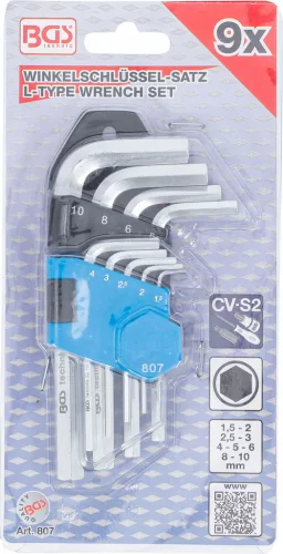 BGS technic 9 részes Imbuszkulcs készlet 1,5-10mm (BGS 807)