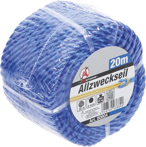 BGS DIY Kötél, általános felhasználásra, max. teherbírás 45kg, 20m x 4mm (BGS 80804)