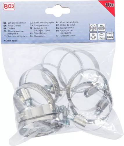 BGS technic Inox csőbilincs, 32x50 mm, 10 darab (BGS 8095-32x50)
