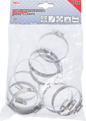 BGS technic Inox csőbilincs, 40x60 mm, 10 darab (BGS 8095-40x60)