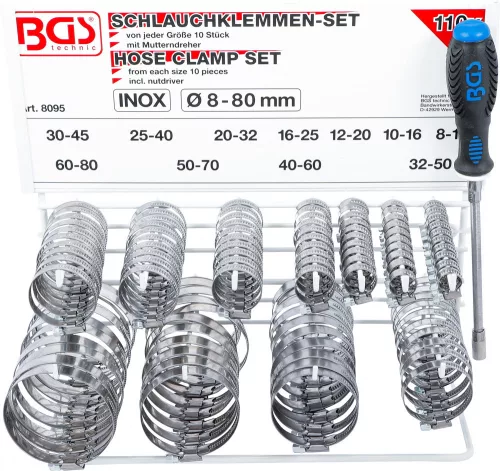 BGS technic Inox csőbilincs készlet 111 részes (BGS 8095)