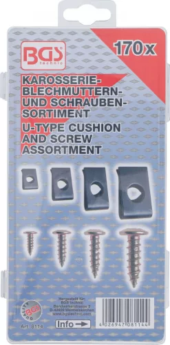 BGS technic Csavar és U alakú alátét készlet 170 részes (BGS 8114)