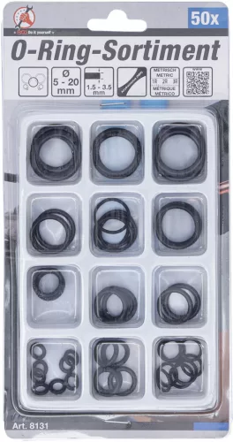 BGS DIY O-gyűrű készlet, 50 részes, 5-20mm (BGS 8131)