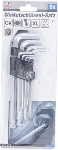 BGS DIY 9 részes gömb fejű Imbuszkulcs készlet, 1.5 - 10mm (BGS 815)