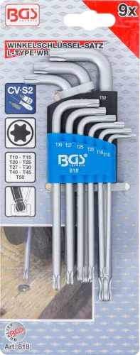 BGS technic Torx készlet " L " profil | T-Star  gömbfejjel T10 - T50 | 9 db. (BGS 818)