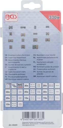 BGS technic Bepréselő anya készlet | Sárgaréz | 330 darabos (85223)