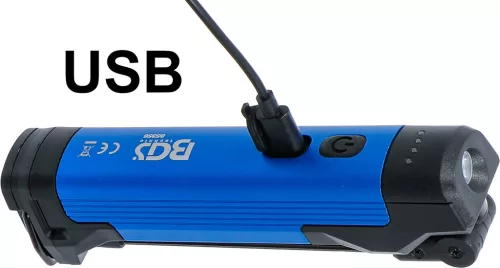 BGS technic Akkus hajlítható LED műhelylámpa 400 lm, 4 W, 2600 mAh, USB-C töltéssel (BGS 85356)