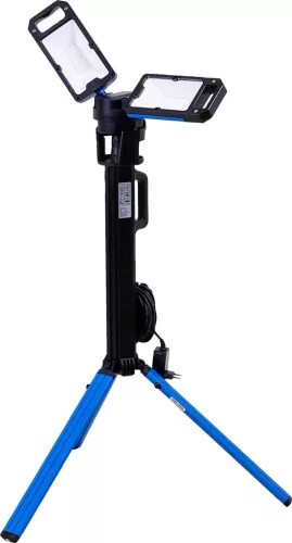 BGS technic LED munkalámpa állvánnyal, dupla fejű hibrid reflektor 5000 lm fényerővel, IP65 védelemmel (85360)