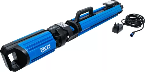 BGS technic LED munkalámpa állvánnyal, dupla fejű hibrid reflektor 5000 lm fényerővel, IP65 védelemmel (85360)